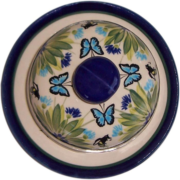 Boleslawiec Polish Pottery UNIKAT Covered Butter or Cheese Dish "Serenity"