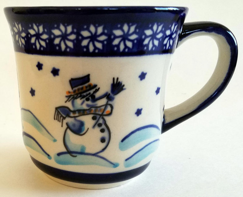 Boleslawiec Polish Pottery Coffee or Tea Mug "Snowman"