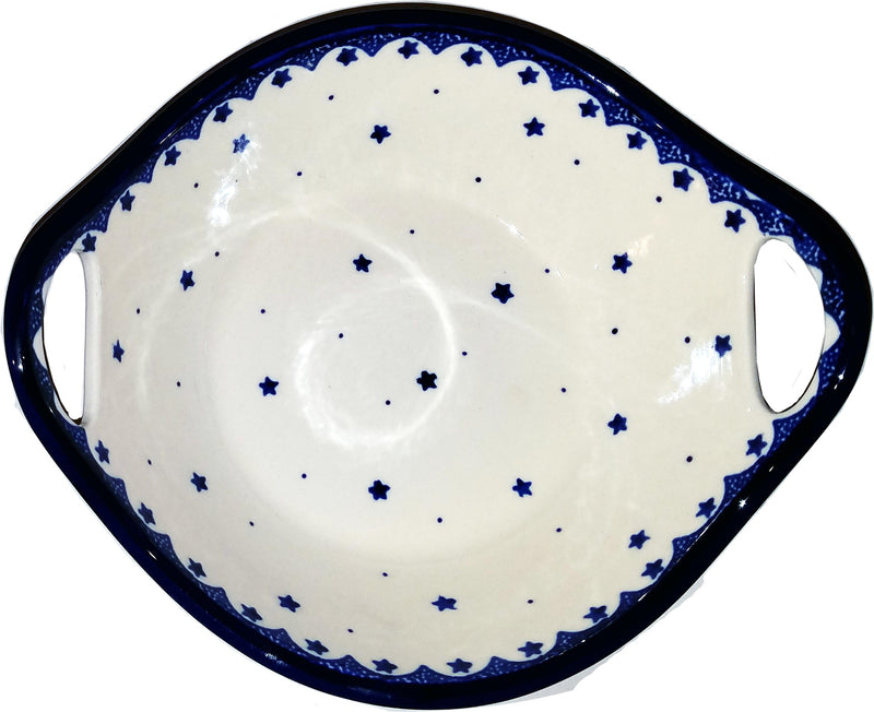 Boleslawiec Polish Pottery UNIKAT Small Bowl with Handles "Silent Night"