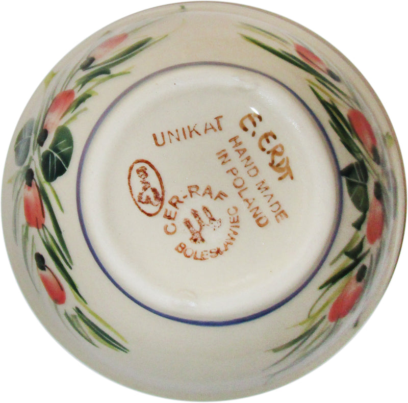 Boleslawiec Polish Pottery UNIKAT Ice Cream or Condiment Bowl "Poppy Field"