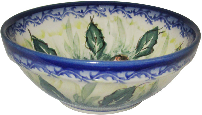 Boleslawiec Polish Pottery UNIKAT Ice Cream or Condiment Bowl "Rose Garden"