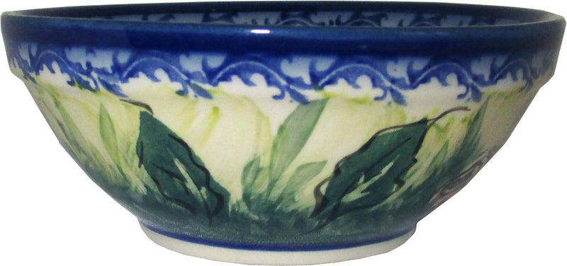 Boleslawiec Polish Pottery UNIKAT Ice Cream or Condiment Bowl "Rose Garden"