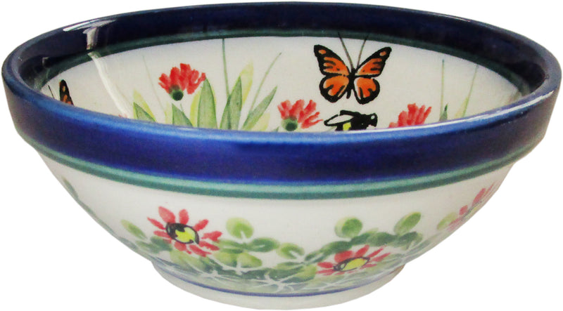 Boleslawiec Polish Pottery UNIKAT Ice Cream or Condiment Bowl "Spring"