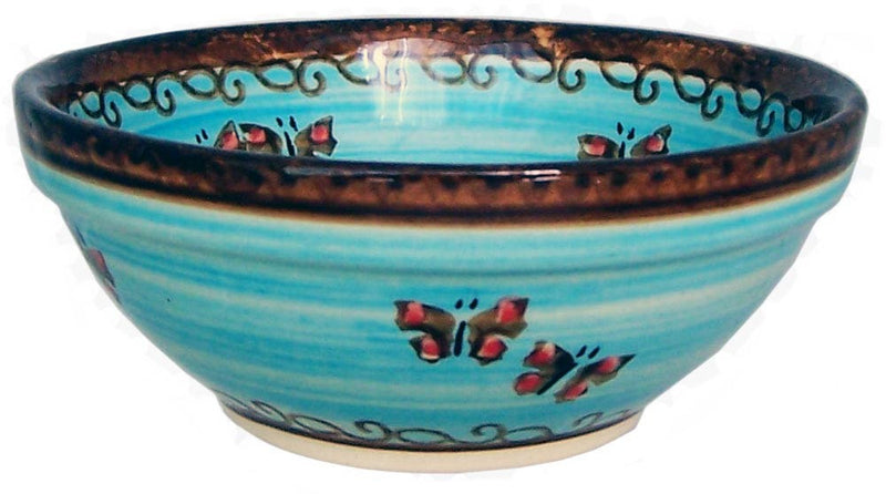 Boleslawiec Polish Pottery UNIKAT Ice Cream or Condiment Bowl "Blue Sky Meadow"