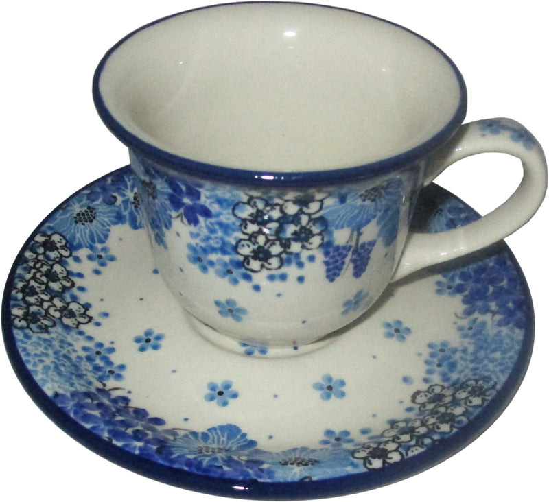 Boleslawiec Polish Pottery UNIKAT Cup and Saucer 4657