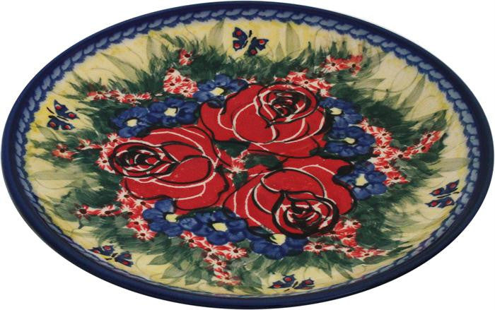 Boleslawiec Polish Pottery UNIKAT 7.5" Breakfast or Dessert Plate "Wild Roses"