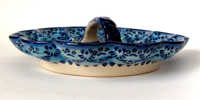 Boleslawiec Polish Pottery UNIKAT Egg Plate "Veronica"