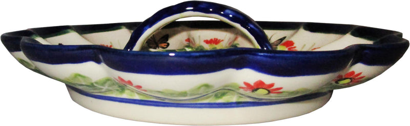 Boleslawiec Polish Pottery UNIKAT Egg Serving Plate "Spring"