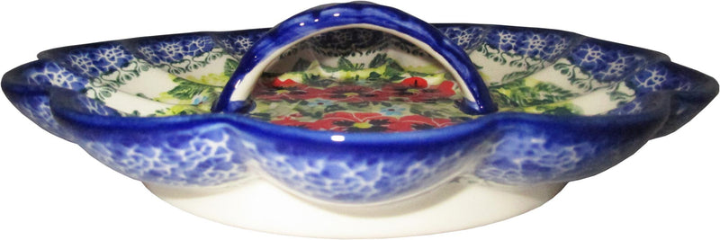 Boleslawiec Polish Pottery UNIKAT Egg Serving Plate "Summer Day"
