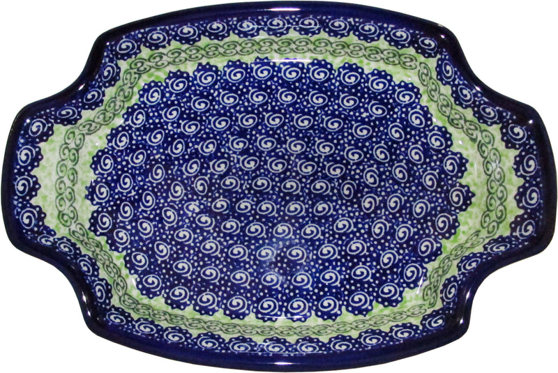 Boleslawiec Polish Pottery UNIKAT Fancy Serving Platter "Alex"