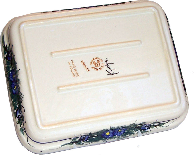 Boleslawiec Polish Pottery UNIKAT Medium Rectangular Baker Lasagna Dish "Wild Field"