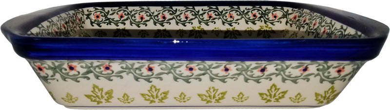 Boleslawiec Polish Pottery UNIKAT Lasagna Rectangular Baker "Vermont"