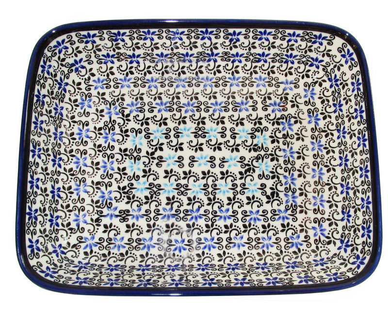 Boleslawiec Polish Pottery UNIKAT Small Lasagna Rectangular Baker "Martina"