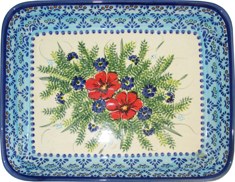 Boleslawiec Polish Pottery UNIKAT Medium Rectangular Lasagna Baker "Veronica"