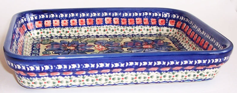 Boleslawiec Polish Pottery UNIKAT Medium Rectangular Lasagna Baker "Patricia"