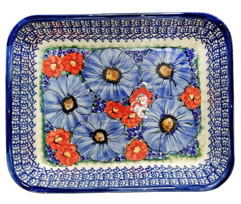 Boleslawiec Polish Pottery UNIKAT Medium Rectangular Lasagna Baker "Isabelle"