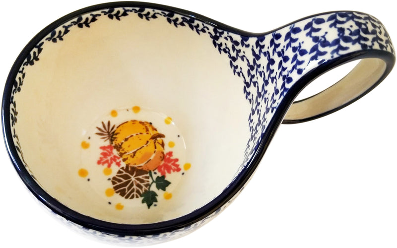 Boleslawiec Polish Pottery Bowl with Loop Handle Unikat 4741