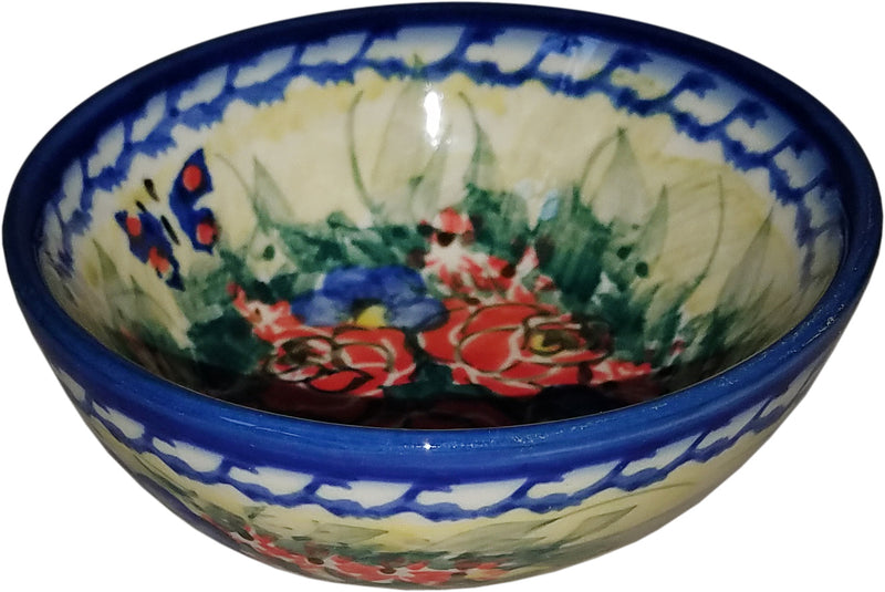 Boleslawiec Polish Pottery UNIKAT Mini Bowl "Wild Roses"
