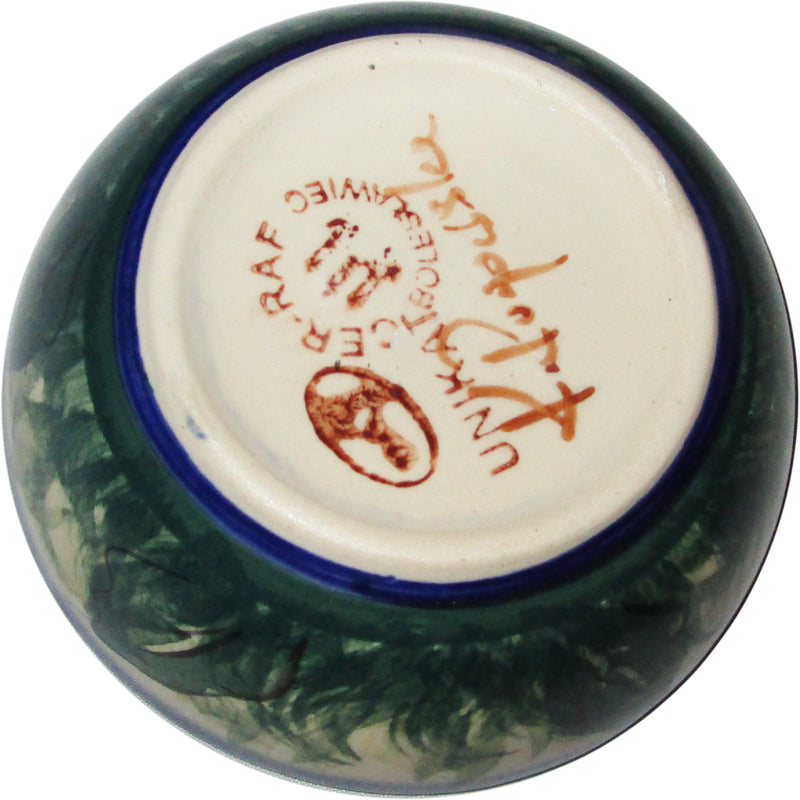 Boleslawiec Polish Pottery UNIKAT Ice Cream or Condiment Bowl "Rose Garden"