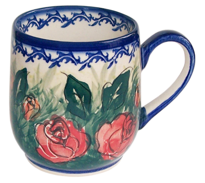Boleslawiec Polish Pottery UNIKAT Ladies Mug 10 Oz "Rose Garden"