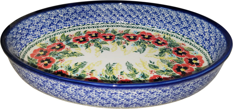 Boleslawiec Polish Pottery UNIKAT Large Oval Baker "Summer Day"