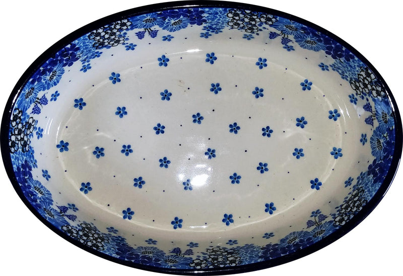 Boleslawiec Polish Pottery UNIKAT Medium Oval Baker CA 4657