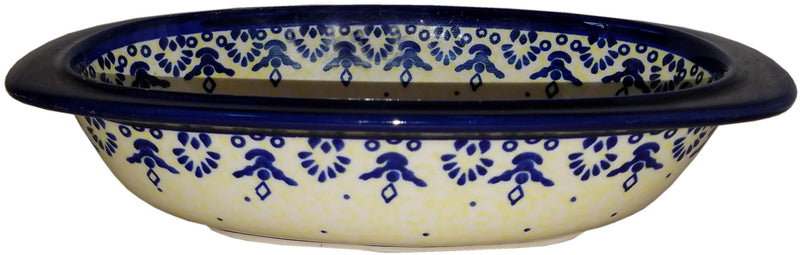 Boleslawiec Polish Pottery UNIKAT Small Oval Baking Dish "Lace"