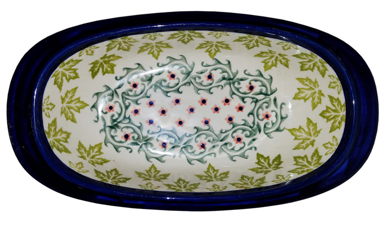 Boleslawiec Polish Pottery UNIKAT Small Oval Baking or Serving Dish "Vermont"