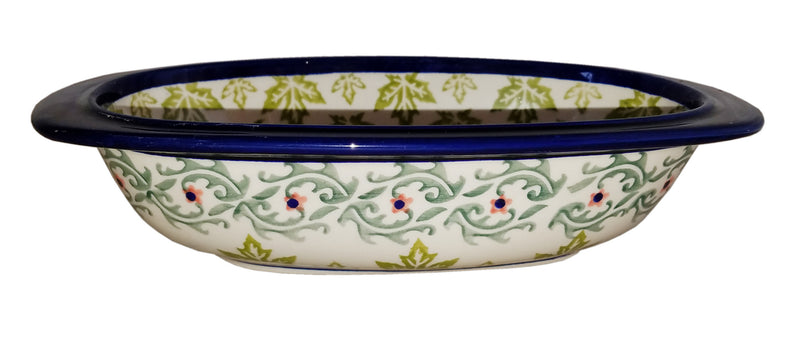 Boleslawiec Polish Pottery UNIKAT Small Oval Baking or Serving Dish "Vermont"
