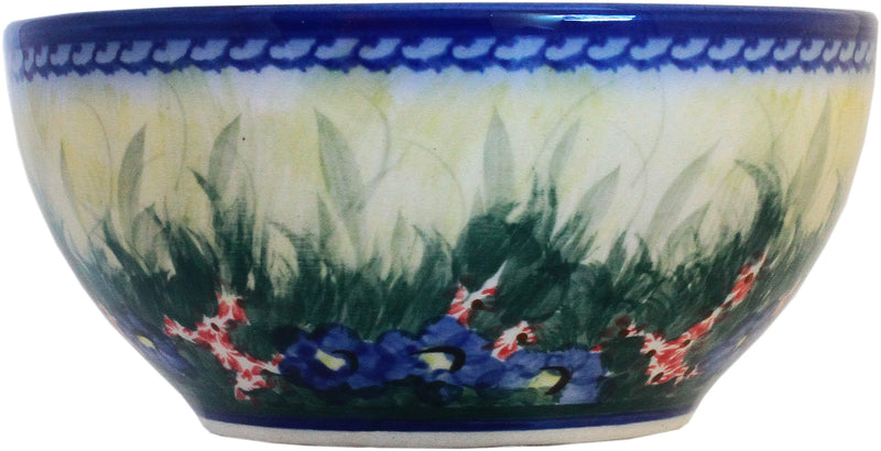 Boleslawiec Polish Pottery UNIKAT Pasta, Soup, Serving or Mixing Bowl "Wild Roses"