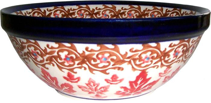 Boleslawiec Polish Pottery UNIKAT Pasta or Soup Serving Bowl "Autumn"