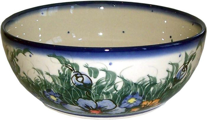 Boleslawiec Polish Pottery UNIKAT Pasta or Soup Serving Bowl "Wild Field"