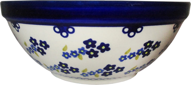 Boleslawiec Polish Pottery UNIKAT Pasta, Soup or Serving Bowl "Forget Me Not"