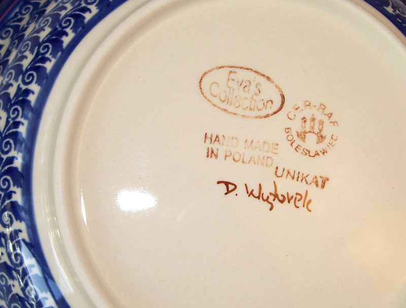 Boleslawiec Polish Pottery UNIKAT Soup or Pasta Plate "Flower Field"