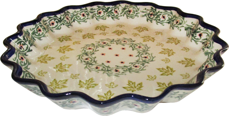 Boleslawiec Polish Pottery UNIKAT Pie or Quiche Baker "Vermont"