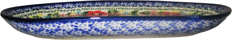 Boleslawiec Polish Pottery UNIKAT 11" long Serving Platter "Summer Day"