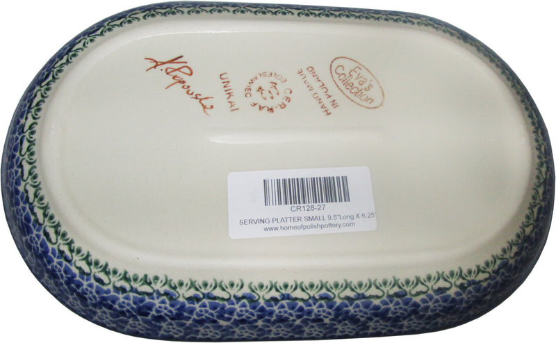 Boleslawiec Polish Pottery UNIKAT Serving Platter 9.25" long "Summer Day"