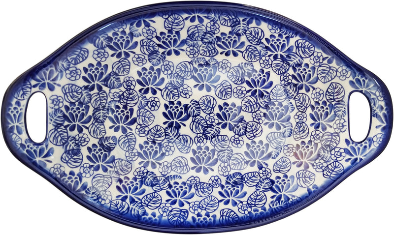 Boleslawiec Polish Pottery UNIKAT Serving or Baking Dish with Handles "Madeline"