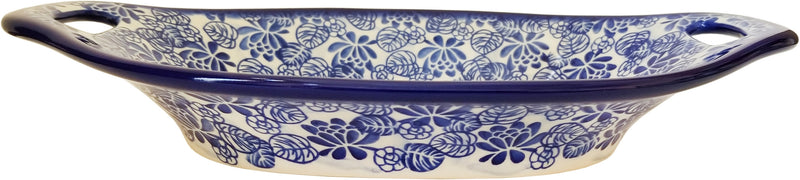 Boleslawiec Polish Pottery UNIKAT Serving or Baking Dish with Handles "Madeline"