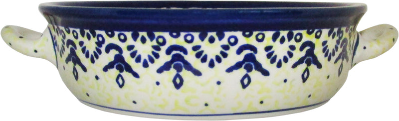 Boleslawiec Polish Pottery UNIKAT Round Casserole Baker with Handles