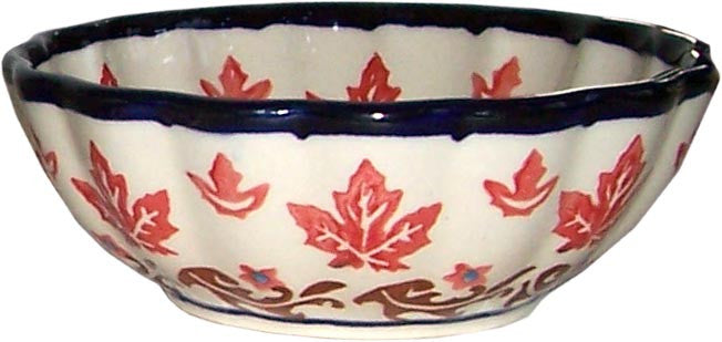 Boleslawiec Polish Pottery Ice Cream Scalloped Bowl "Autumn"
