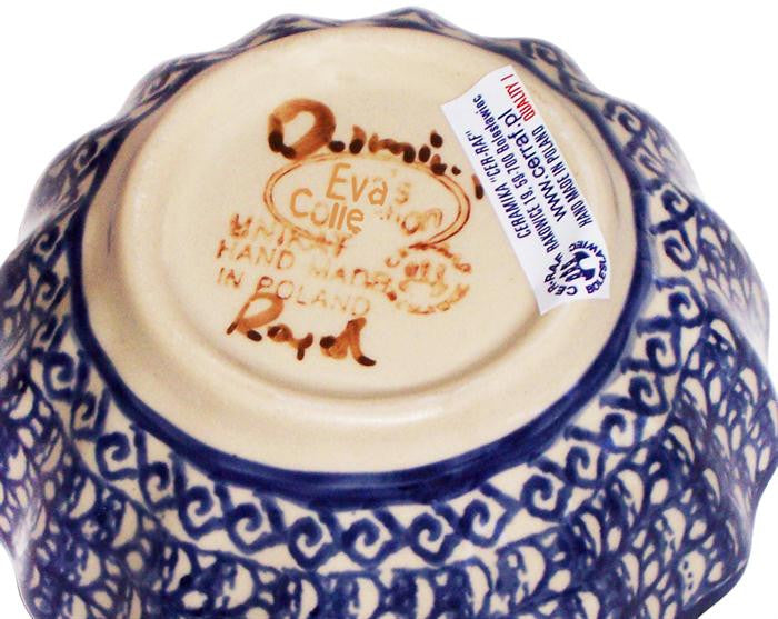 Boleslawiec Polish Pottery UNIKAT Medium Scalloped Bowl "Isabelle"