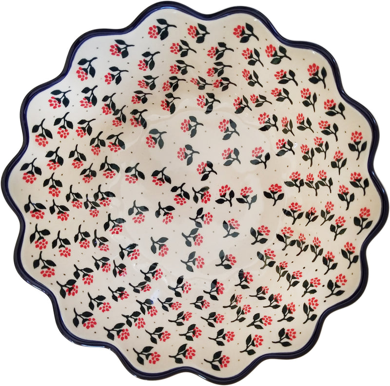 Boleslawiec Polish Pottery Ceramika Artystyczna 1662 10" Scalloped Serving Bowl