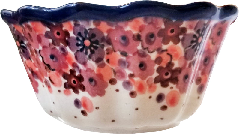 Boleslawiec Polish Pottery UNIKAT Ramekin Small Scalloped Bowl 4650