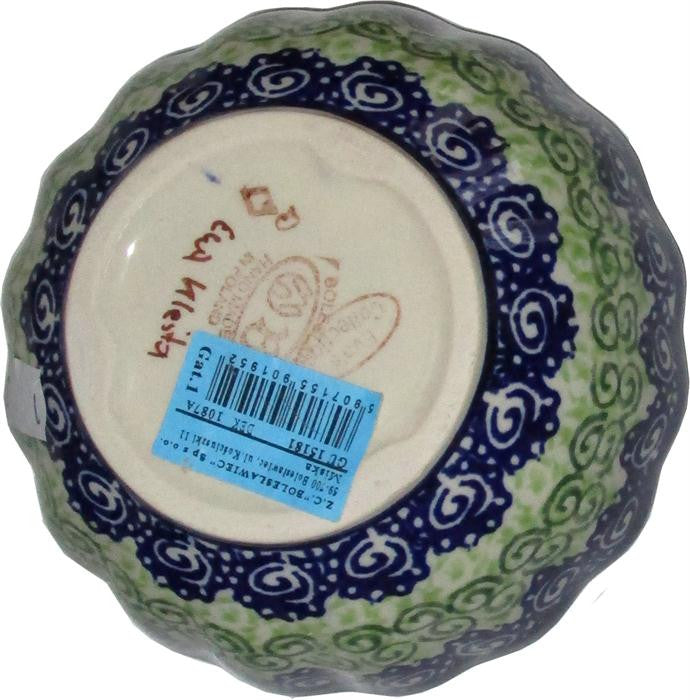 Boleslawiec Polish Pottery UNIKAT Ice Cream Scalloped Bowl "Alex"