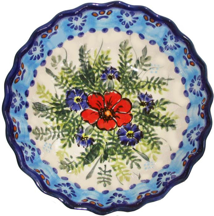 Boleslawiec Polish Pottery UNIKAT Medium Scalloped Bowl "Veronica"