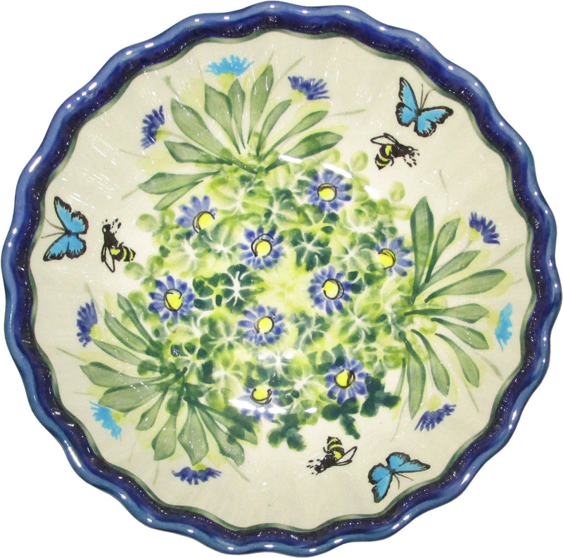 Boleslawiec Polish Pottery UNIKAT Medium Scalloped Bowl "Serenity"