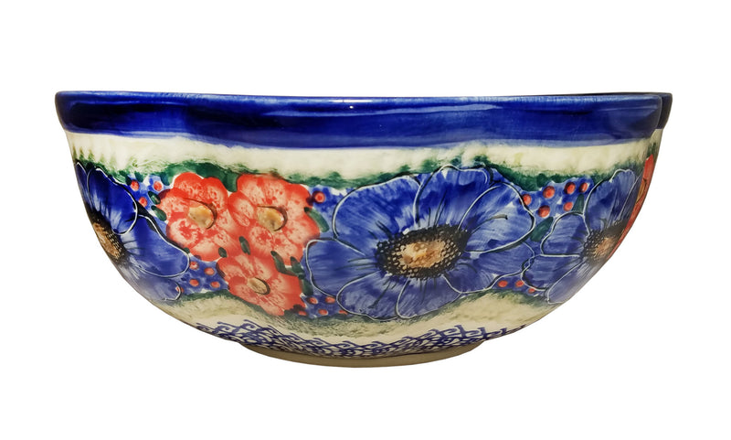 Boleslawiec Polish Pottery UNIKAT XLarge Scalloped Bowl "Isabelle"