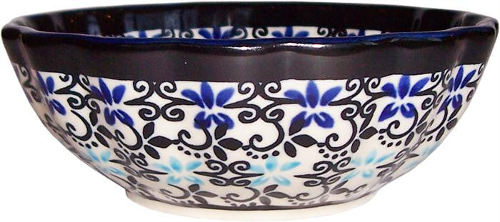 Boleslawiec Polish Pottery UNIKAT Ice Cream Scalloped Bowl "Martina"