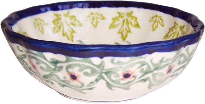 Boleslawiec Polish Pottery UNIKAT Scalloped Ice Cream Bowl "Vermont"